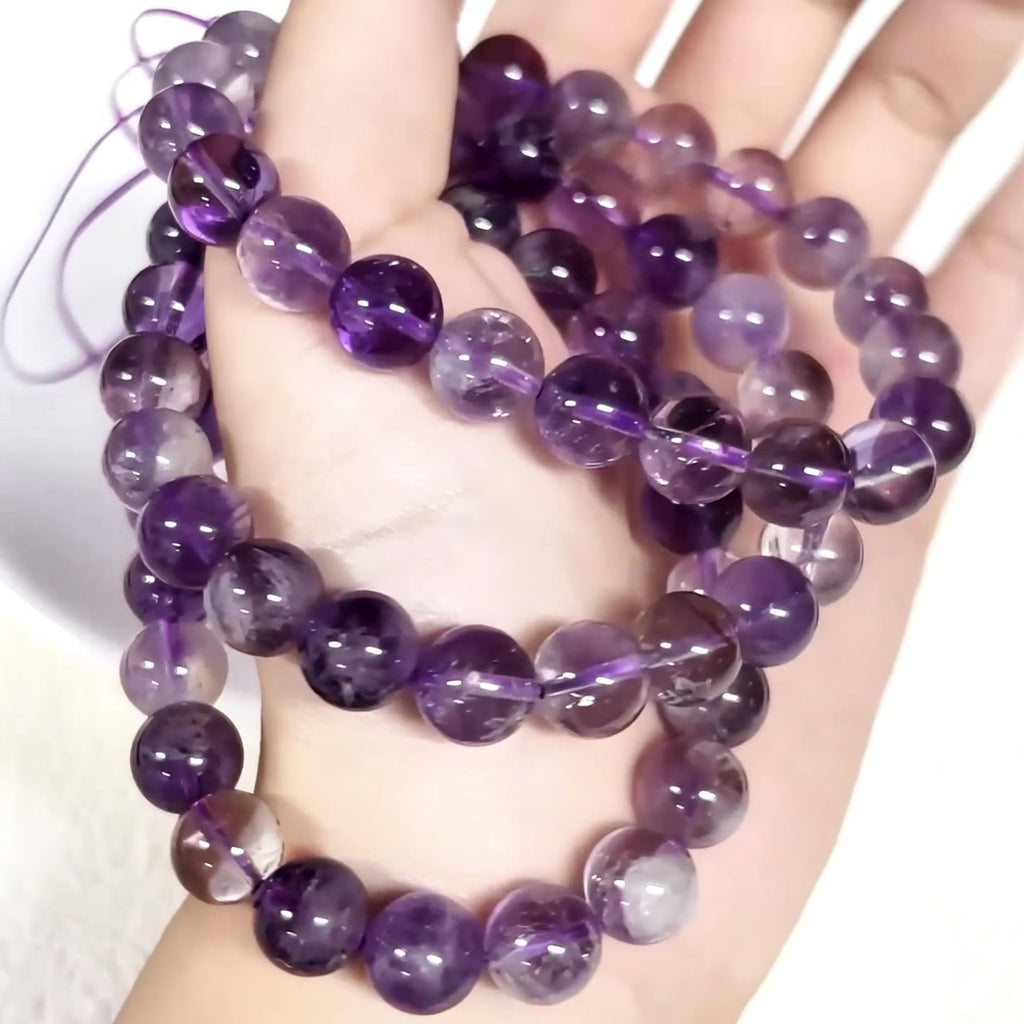 紫色のウサギの毛皮  ブレスレット 7~12mm