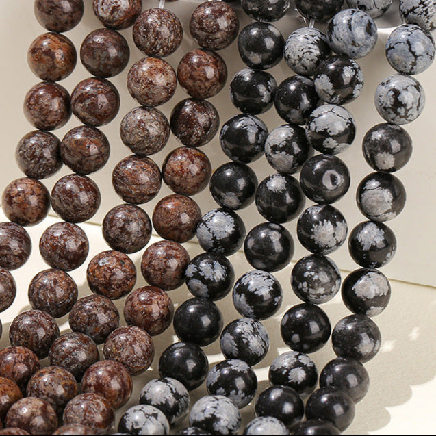 スノーフレークオブシディアン 連材 6/8/10/12mm