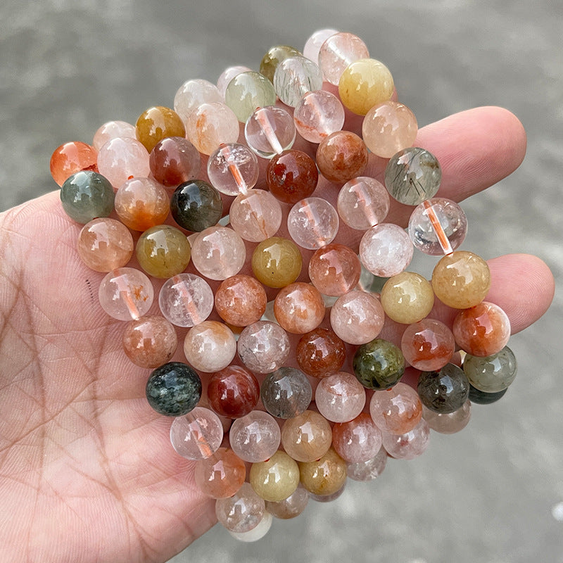 赤いウサギの毛皮 ブレスレット 6~10mm