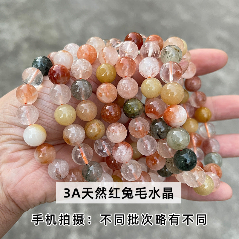 赤いウサギの毛皮 ブレスレット 6~10mm