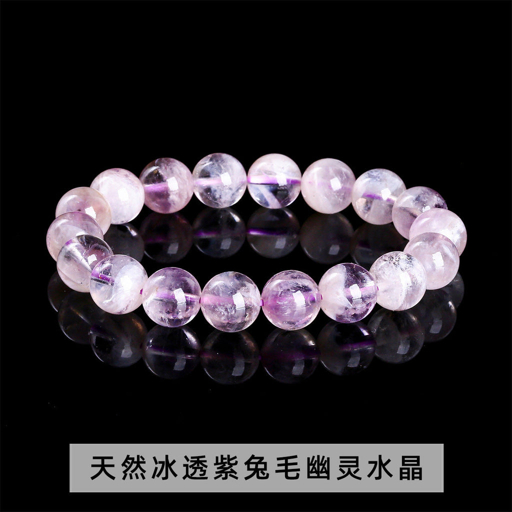 紫色のウサギの毛皮  ブレスレット 7~12mm